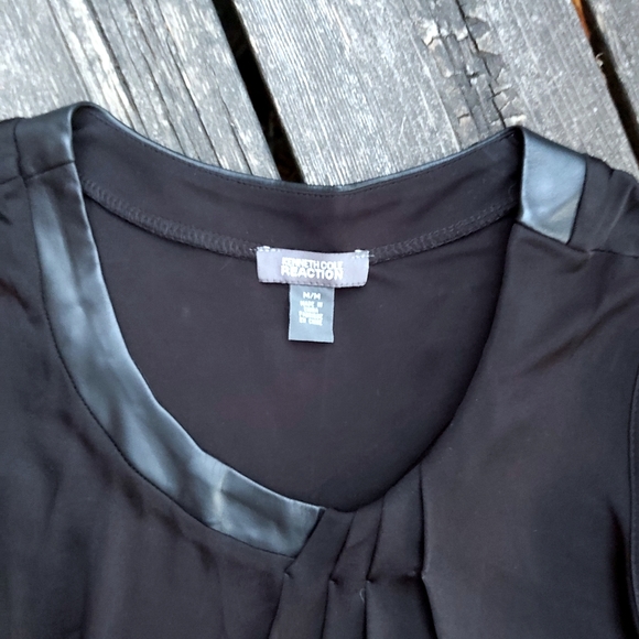 Kenneth Cole Reaction Black Dress w/ faux Leather - Picture 6 of 9